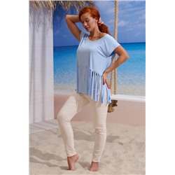 7494 футболка женская (Голубой)