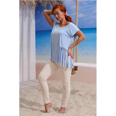 7494 футболка женская (Голубой)