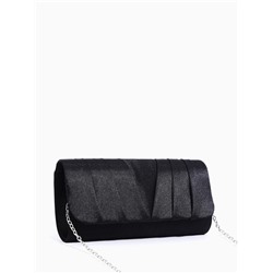 Сумка-клатч вечерняя на магните, на цепочке, чёрная
