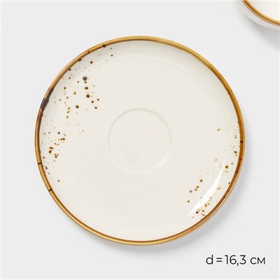 Чайная пара Magistro «Церера», 2 предмета: чашка 250 мл, блюдце d=16.5 см, фарфор, белая