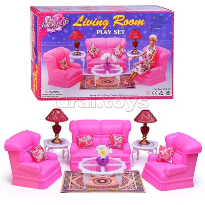 Набор мебели для кукол 9704 "Комната отдыха" в коробке