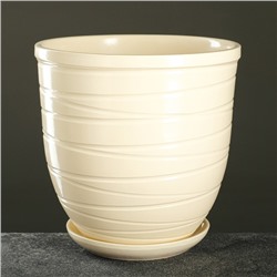 Горшок для цветов «Туман», 5 л, d=21 см, h=20 см, керамический, с поддоном