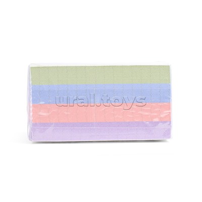 Клейкая бумага для заметок 76x76 мм, 400 листов, офсет 75 г/м², 4 пастельных цвета в клетку