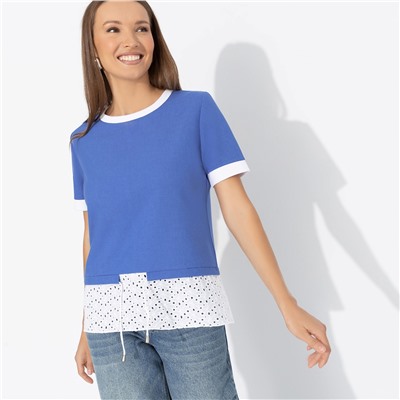 Футболка прямого силуэта, Романтика с перчинкой (синяя)