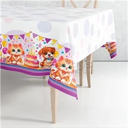 Скатерть для пикника "Пушистики" 120х180, 35мкм, ПВД