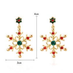 Серьги-снежинки 4 см. Цвет: Золото и Цветные кристаллы
