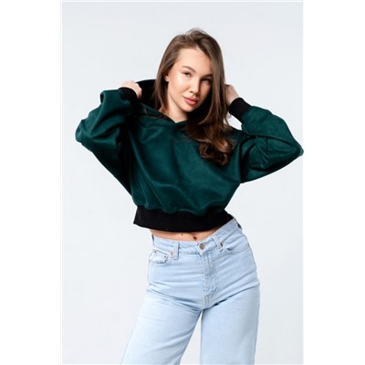 Свитшот 4 оверсайз короткий (Изумрудный)