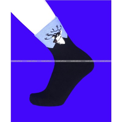 МИНИBS термоноски женские внутри махра Олени со слабой резинкой арт. 1680