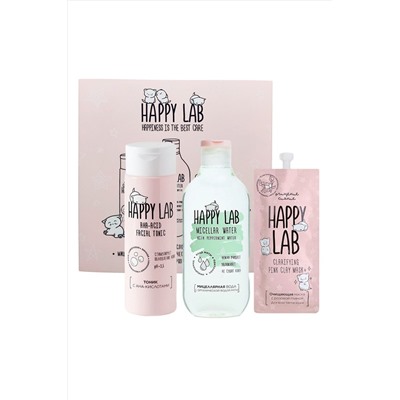 Happy Lab Набор очищающих средств для ухода за молодой кожей / Тоник, мицеллярная вода, очищающая маска, 200 мл, 300 мл, 20 мл KRISTALLER, 1210116