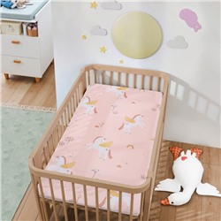Простыня на резинке ясельная «Крошка Я» Baby unicorn, 60×120+20 см, бязь