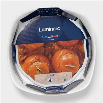 Форма для запекания Luminarc SMART CUISINE CARINE, 20.5×4 см, квадратная, стеклокерамика, белая