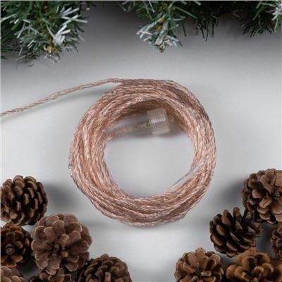 Гирлянда «Нить» 10 м роса, IP44, медная нить, 100 LED, свечение синее, мерцание, 220 В