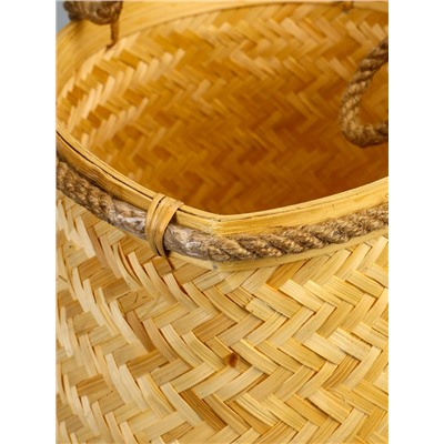 УЦЕНКА Корзина плетёная, из бамбука 30×30×40 см