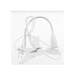 Патрон на гибкой ножке под лампу, E27, 30 см, с выключателем, 220 В, белый