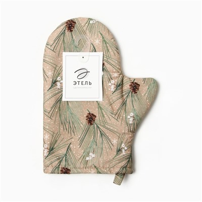 Варежка-прихватка новогодняя Spruce branches 20×28 см, 100% хлопок, саржа 190 г/м², ватин 250 г/м²