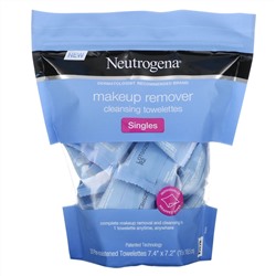 Neutrogena,  очищающие салфетки для снятия макияжа, одиночные, 20 влажных салфеток