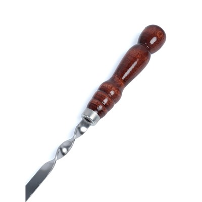 УЦЕНКА Набор шампуров в тубусе, 6 шт., деревянная ручка «Фигурная», 73(50)×1.2×0.25 см, цвет камуфляж