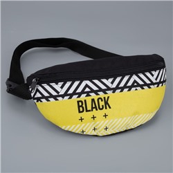 Сумка поясная Black, 32×8×15 см, отдел на молнии, наружный карман, чёрная