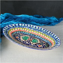 Селёдочница Риштанская Керамика, 34 см, керамика, МИКС