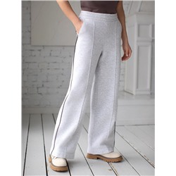 Теплые прямые брюки из эластичного футера трехнитки с начесом