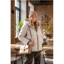 Теплая куртка с капюшоном арт.3052 (Светло-бежевый)