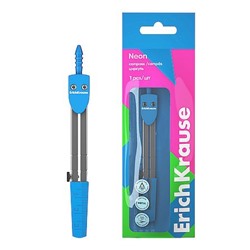 Циркуль металлический "Неон" 120мм голубой 61280 ErichKrause