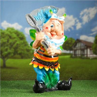 Садовая фигура из гипса «Гном с сачком», 50×20×17 см