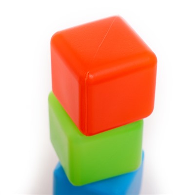 Кубики детские, пластиковые, цветные, 20 штук, 4 × 4 см