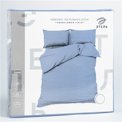 Постельное бельё евро «Этель» Cornflower field, поплин