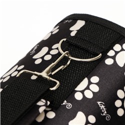 Сумка-переноска каркасная «Лапки Happy», размер М, 40×21×27 см, чёрная