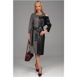 Платье Селина (экокожа/чёрный)