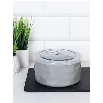 Контейнер салатник 650 мл крышка с клапаном / WRF-327 /уп 48/ Фарфор серый