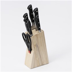 УЦЕНКА Набор ножей кухонных на подставке Доляна «Кронос», 7 предметов на подставке