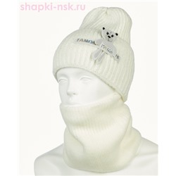 02-5-R Комплект для девочки флис (колпак+снуд) (52-54)