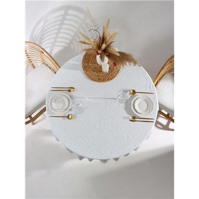 Скатерть «Этель», белая, фактурная, 130×130 см