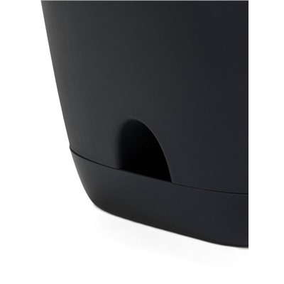 Горшок для цветов «Гранд», 8 л, d=24 см, h=25 см, пластиковый, с прикорневым поливом, графитовый