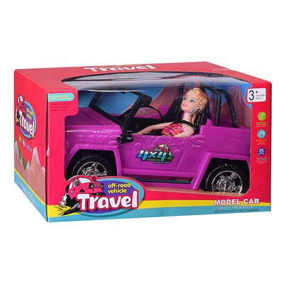 Машина с куклой "Travel" в коробке