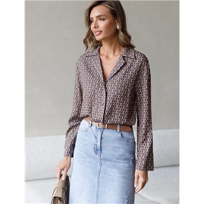 Блузка из вискозы с принтом