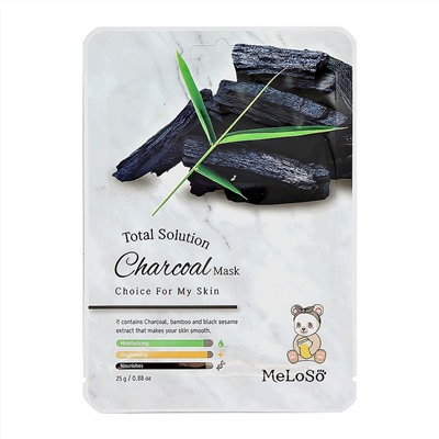 Dr.MeLoSo Тканевая маска для лица с экстрактом древесного угля / Total Solution Charcoal Mask, 25 г