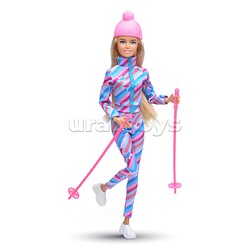 Кукла 29см София, руки и ноги сгиб, лыжница, в коробке