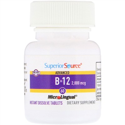 Superior Source, Улучшенный витамин B12, 2000 мкг, 60 таблеток