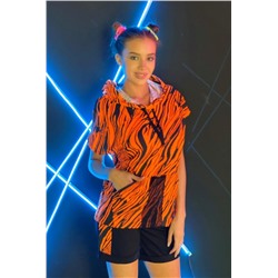 Шорты 8071 (Черный_оранжевый)