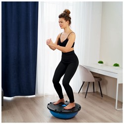 Полусфера BOSU гимнастическая ONLYTOP, массажная, с насосом, 58×25 см, синяя
