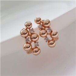 Серьги ювелирная бижутерия коллекция "Дубай", покрытие позолота, вставка: фианиты, цвет: прозрачный, арт.213.626