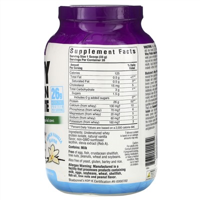 Bluebonnet Nutrition, изолят сывороточного протеина со вкусом французской ванили, 924 г (2 фунта)
