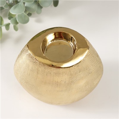 Подсвечник на 1 свечу «Глория», d=4 см, золото, 12.5×8×12 см