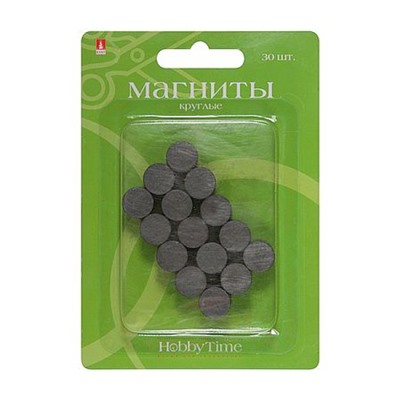 Магниты круглые 30 шт 12х6 мм 2-493/05 Альт