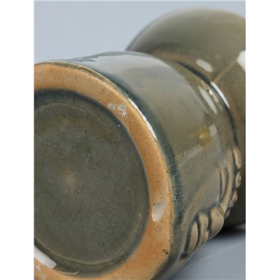 УЦЕНКА Аромалампа для эфирных масел керамика «Лик Будды», серая, 8×8×9 см