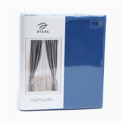 Штора блэкаут портьерная «Этель», 130×300 см, синяя