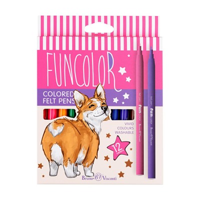 Фломастеры 12цв "ФУНКЦИОНАЛЬНЫЙ ЦВЕТ/FUNCOLOR" 32-0067 Bruno Visconti